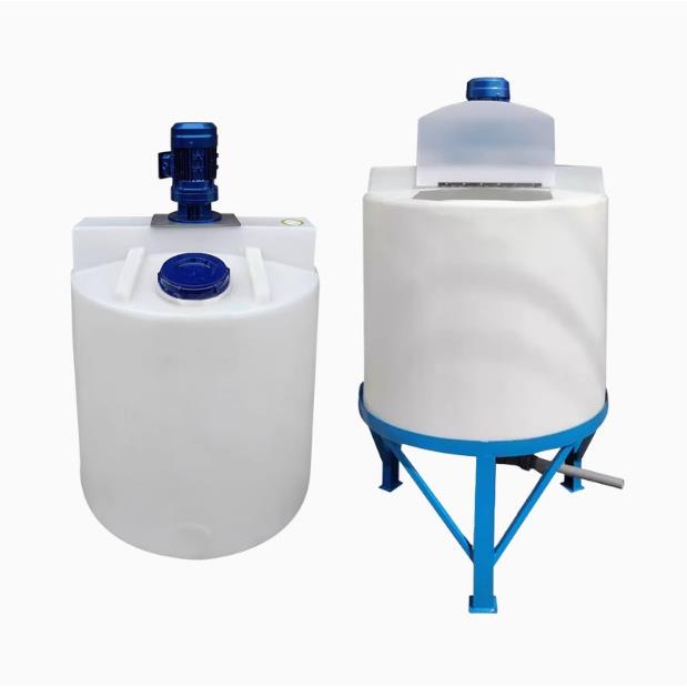 加厚带电机牛筋塑料搅拌罐1000L耐酸碱耐腐蚀锥底塑料桶PE加药箱