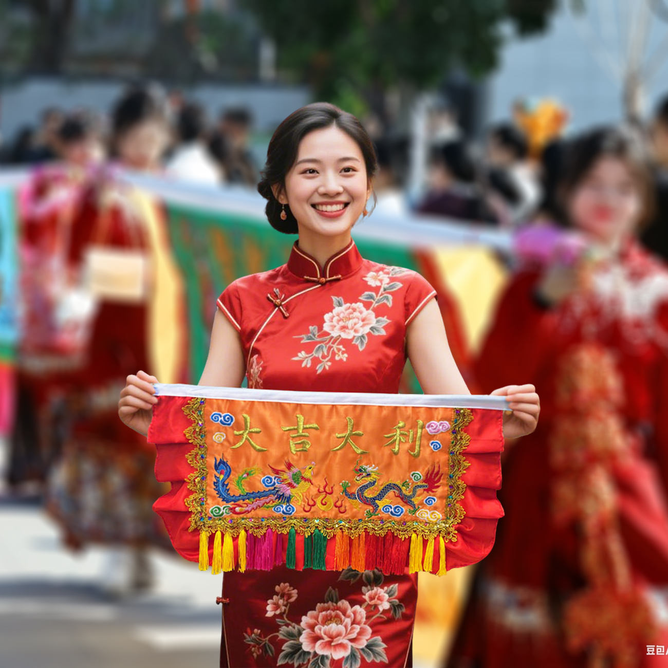 潮汕文创潮绣传统小标旗锣鼓旗新年春节送人礼物妈祖文创客厅摆件