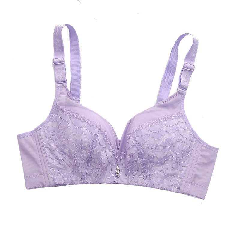 超薄杯不凸点蕾丝内衣全罩杯薄款A杯B杯聚拢小胸无钢圈无海绵文胸