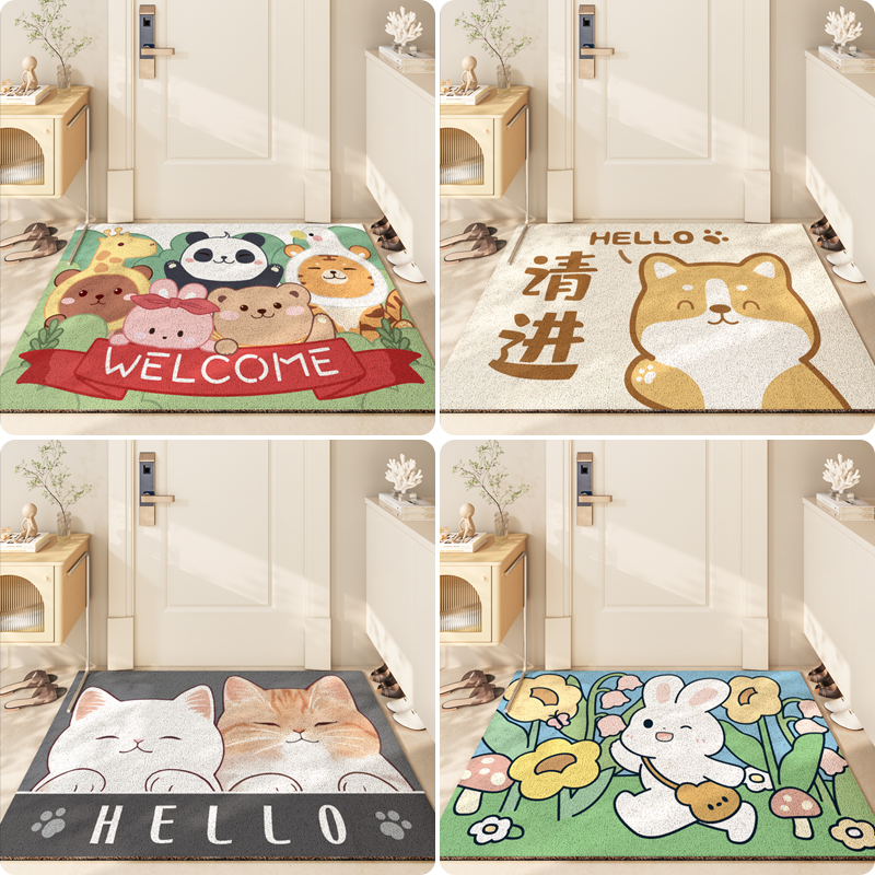 入户门地垫进门地毯大门门口门外家用玄关丝圈耐脏蹭土可剪裁脚垫