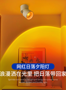 明装日落射灯洗墙k家用背景墙玄关店铺商用日不落可调夕阳氛围射