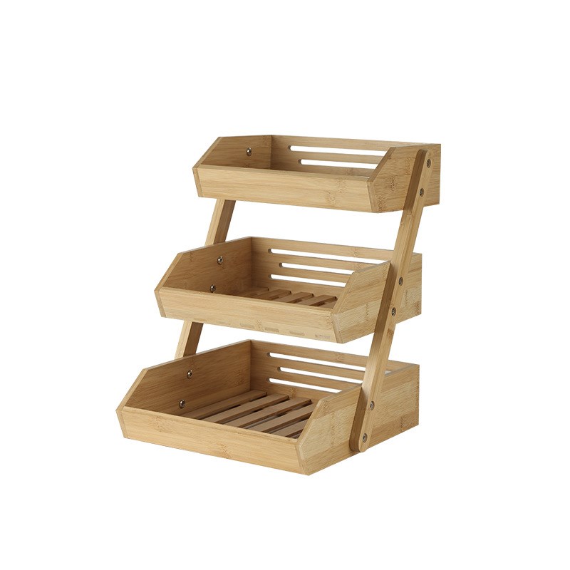 欧式多层置物架水果蔬菜沥水收纳竹架蛋糕架展示架生鲜果蔬多功能