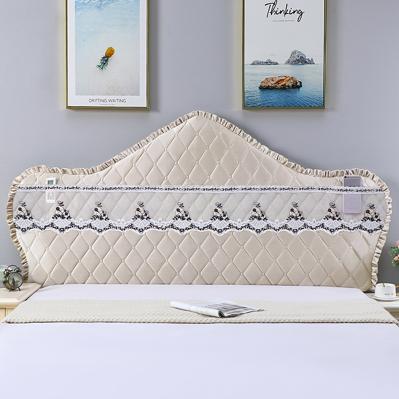 床头套罩可定制新款大方简单欧式弧形半圆木床头罩全包靠背软包套