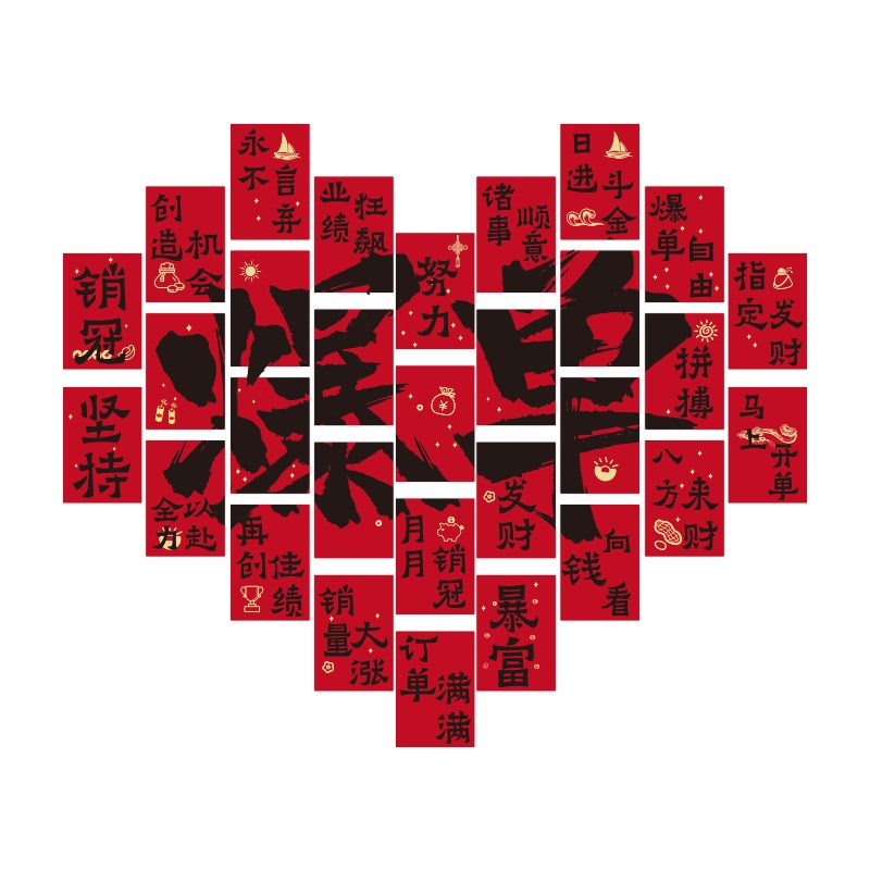 爆单文化墙贴电商销售公司氛围布置办公室墙面装饰激励志标语贴画