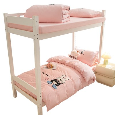 学生宿舍床上用品六件套全棉大学三件套高中生床单被罩带被芯