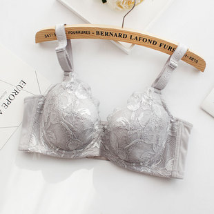 大码女士薄款文胸侧收全罩杯带钢圈蕾丝内衣75B-110H上托聚拢四排