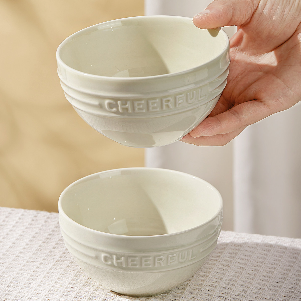 法式白松露米饭碗家用2024新款高级感陶瓷吃饭碗餐具纯白碗碟套装,餐饮具,碗,淘宝优惠券,粉丝福利购,淘宝优惠卷