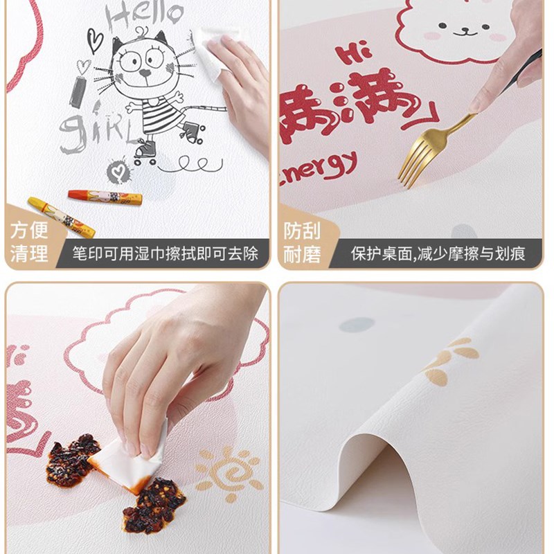 黑白简约桌垫书桌垫学生儿童学习桌办公桌桌布矽胶办公电脑桌面垫