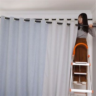 窗帘免打孔安装 伸缩杆客厅卧室现代简约遮光宿舍隔断飘窗遮阳