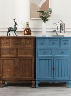 用斗柜实木美式收纳物储小柜边子客厅卧室五斗柜加宽置物柜FHZ家