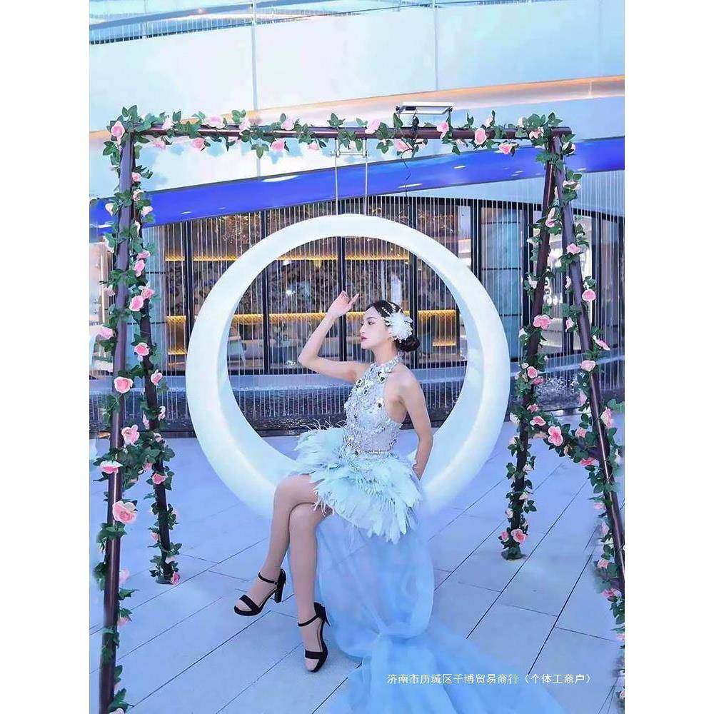 K5890LED户外发光秋千网红景观院室椅外吊椅夜光宿摇创意庭民太阳