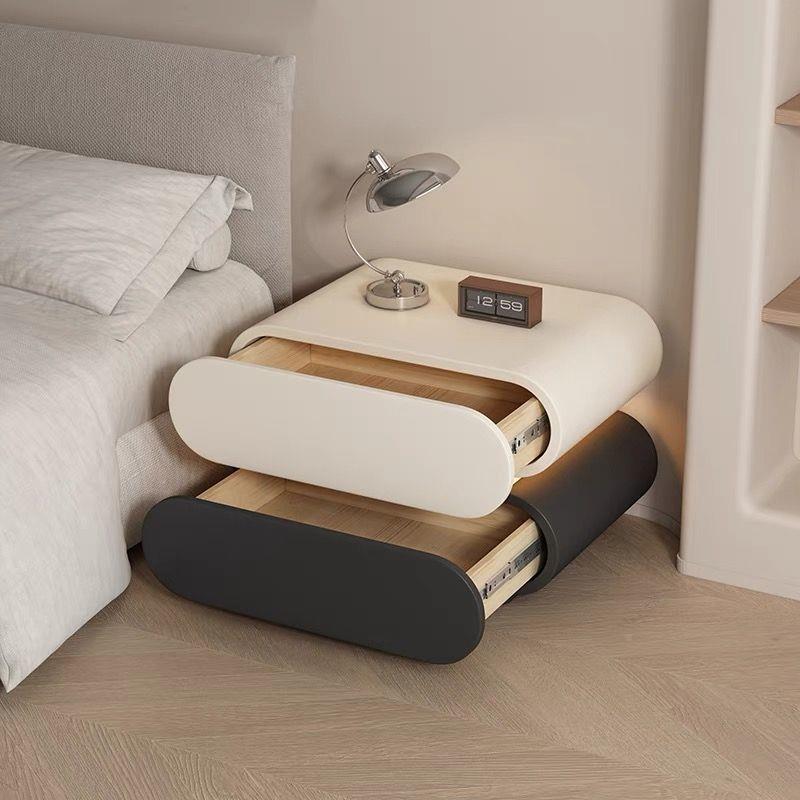 免安装室大尺寸实木床头柜RLV意简式卧极简奶油风约现代中古风床