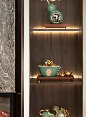 陶瓷公聚客宝盆摆件聚财新中家居XKsnjCTc厅办室装式饰品开业