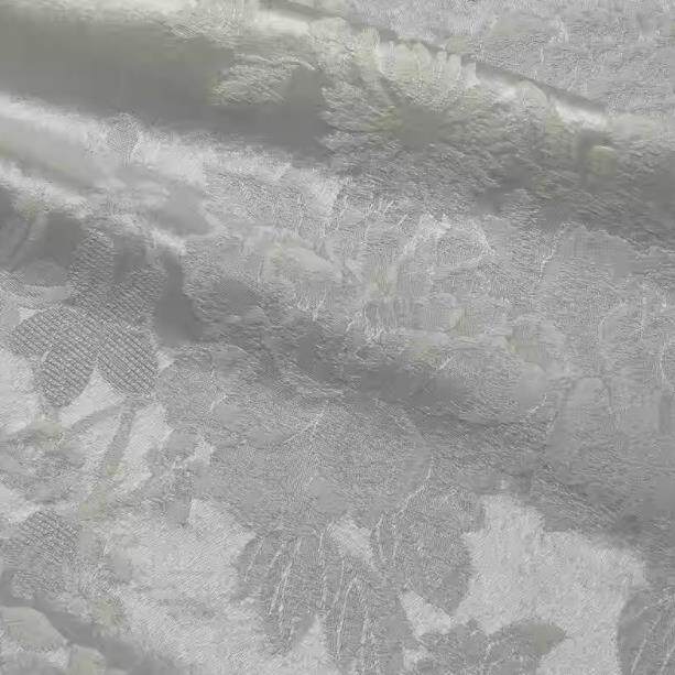 14门0幅韵牡丹真蚕桑丝仙羊花提花面料绸丝新品真丝布匹白DCR色胚