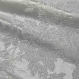 14门0幅韵牡丹真蚕桑丝仙羊花提花面料绸丝新品真丝布匹白DCR色胚