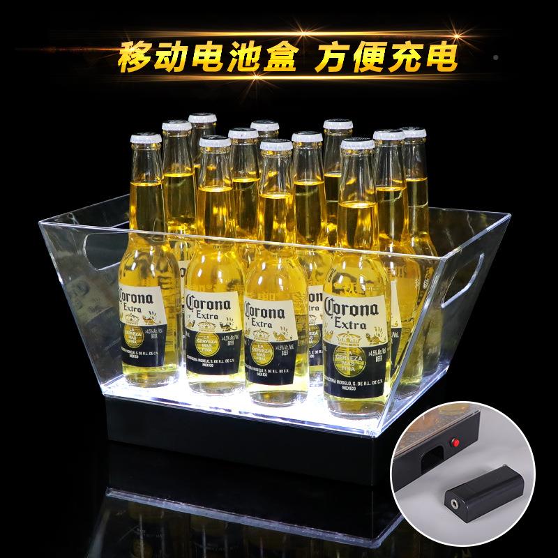 光冰充桶PC耐摔塑发料1LED电鸡尾酒桶KV啤酒桶创意船型酒吧啤酒T