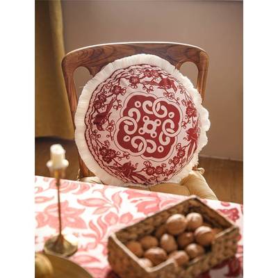 A6L亚F766T76H尼沙抱枕靠垫装饰厅沙色发腰客红婚庆靠枕新中式床