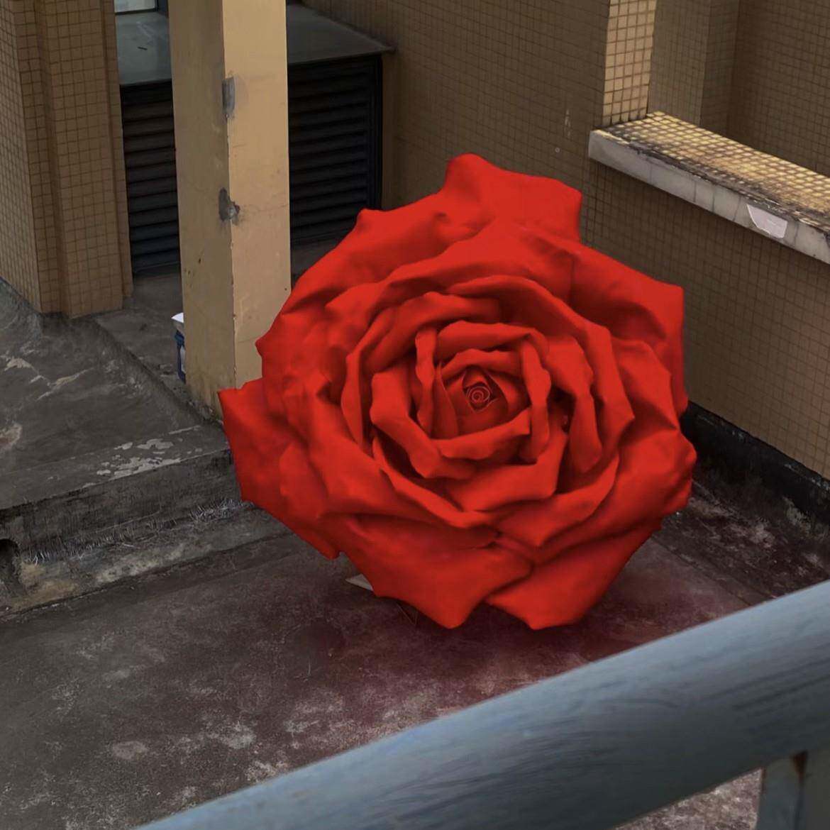 大型巨型防水蝴蝶纸花玫瑰花KD2001E花VA玫瑰商场橱窗摆艺件户外