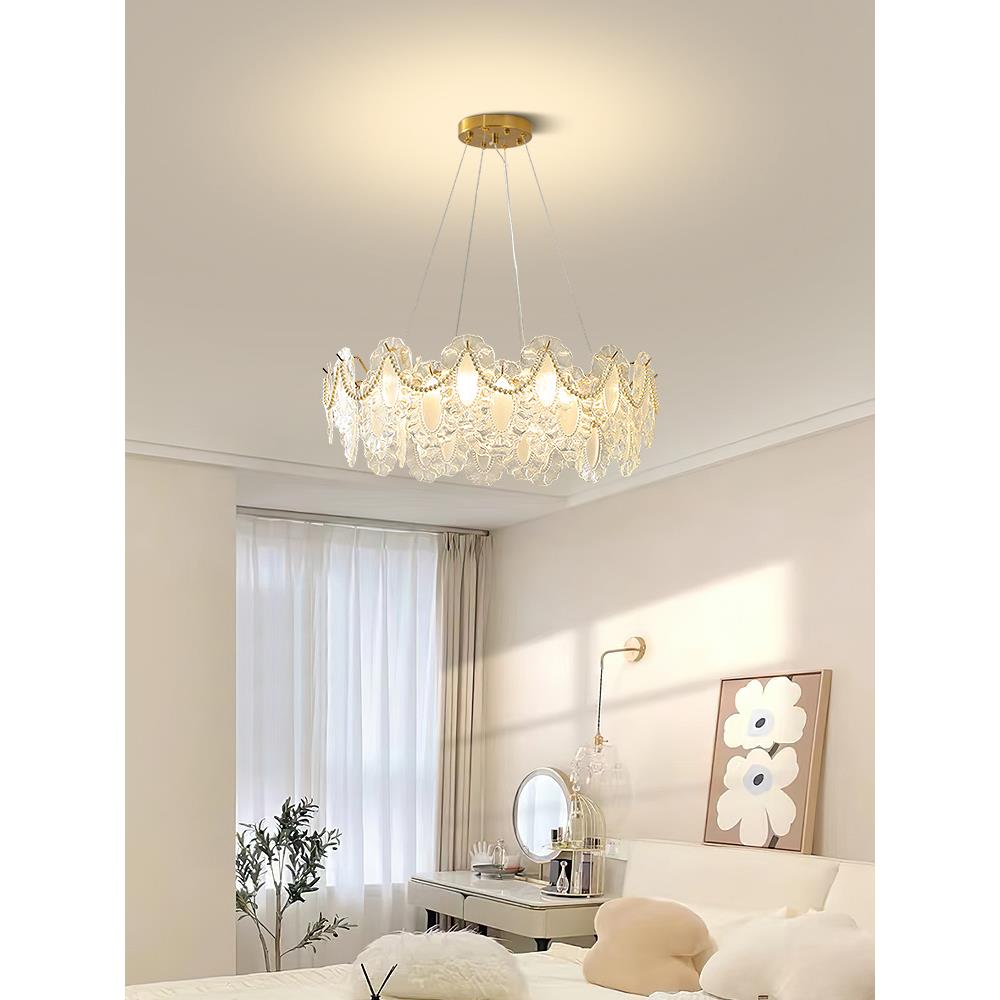 法式水灯晶吊轻奢温馨浪漫艺9术珍珠贝壳灯创意厅玻璃设感计客主