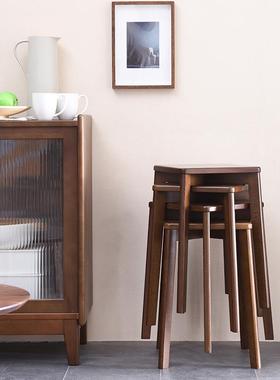 家实矮凳家23870用餐桌凳子简约木头凳方凳木子成逸人小板凳