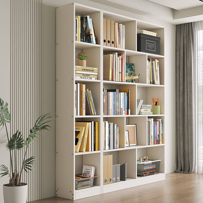 实木书架现代简约家用卧室落地客厅靠墙置物架多功能收纳架储物柜