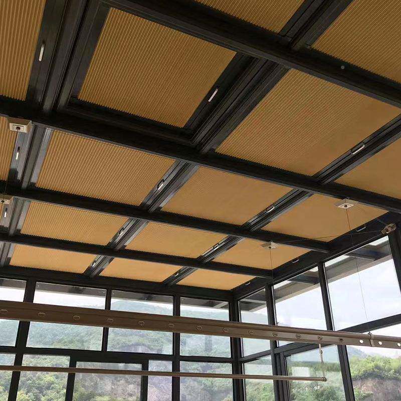 蜂天巢蜂巢帘帘窗阳光房玻璃顶拉棚隔热遮内光帘开窗推无纺布窗帘