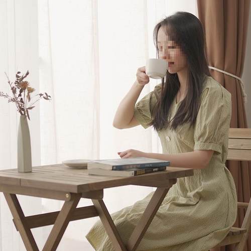 折叠桌实免木安装桌椅合便餐携阳台木制F95SSJ55圆组桌学习书桌花