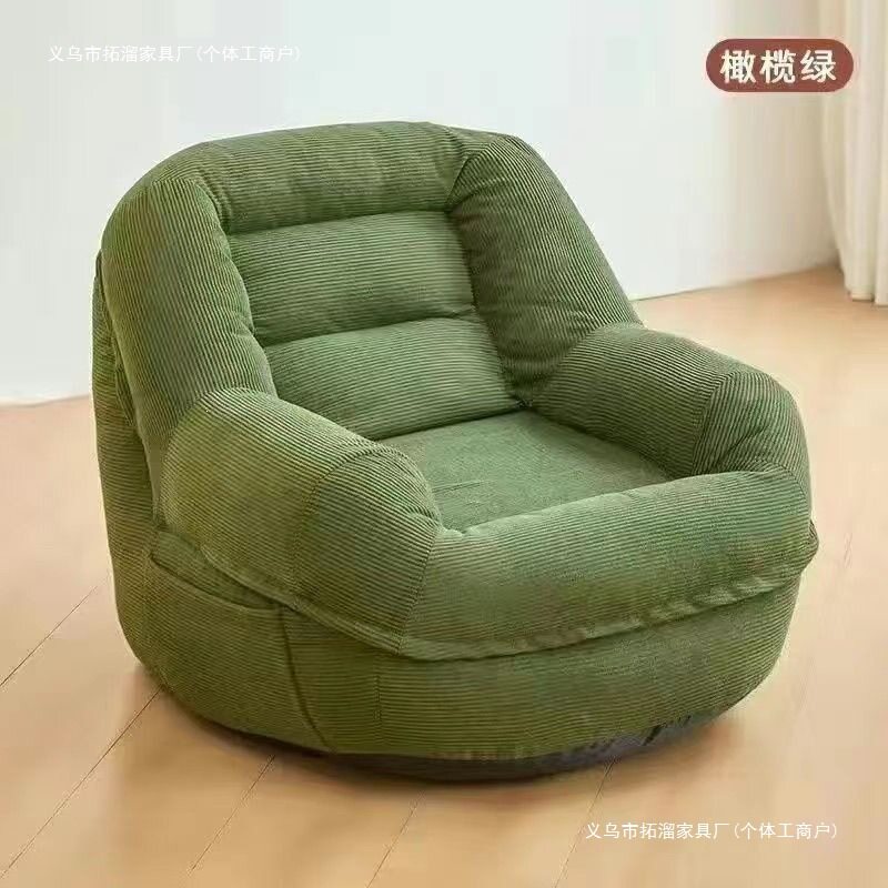 灯芯绒单人沙发时尚简约绒面懒人灯芯绒高品质单椅舒适窝窝型沙发