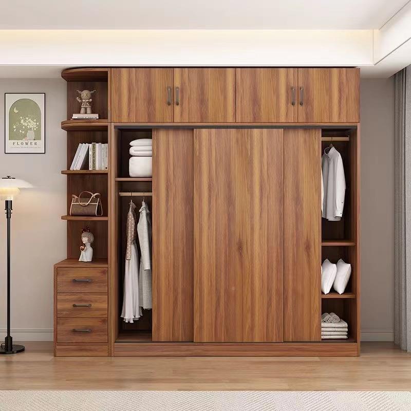 实收木衣柜柜家用卧室推拉门简简约现代小户型移门衣橱ORF纳子易