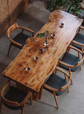 新式实木茶室WNX然边桌现代办中公室会客泡茶桌椅客厅接待茶自茶