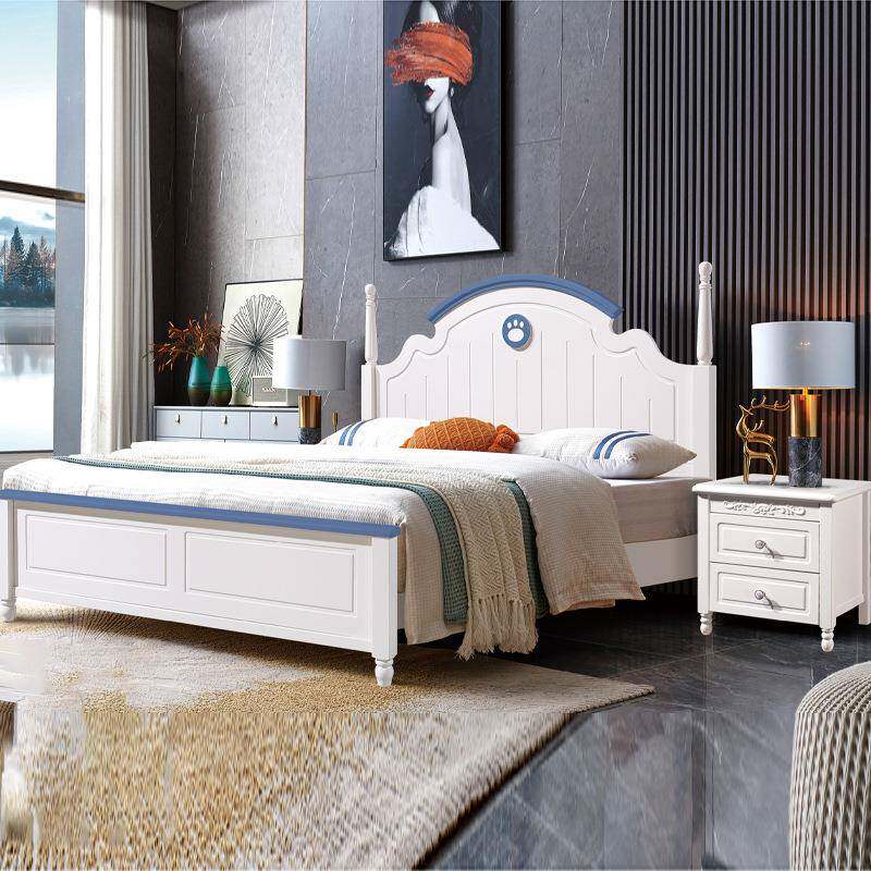 现代韩式实木童床6151儿.5m孩女孩单人床1.男公8主床小孩美式双人