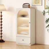 奶油风玻璃餐边酒柜展示置储物柜靠墙JTT家柜用厅立客柜电物视边