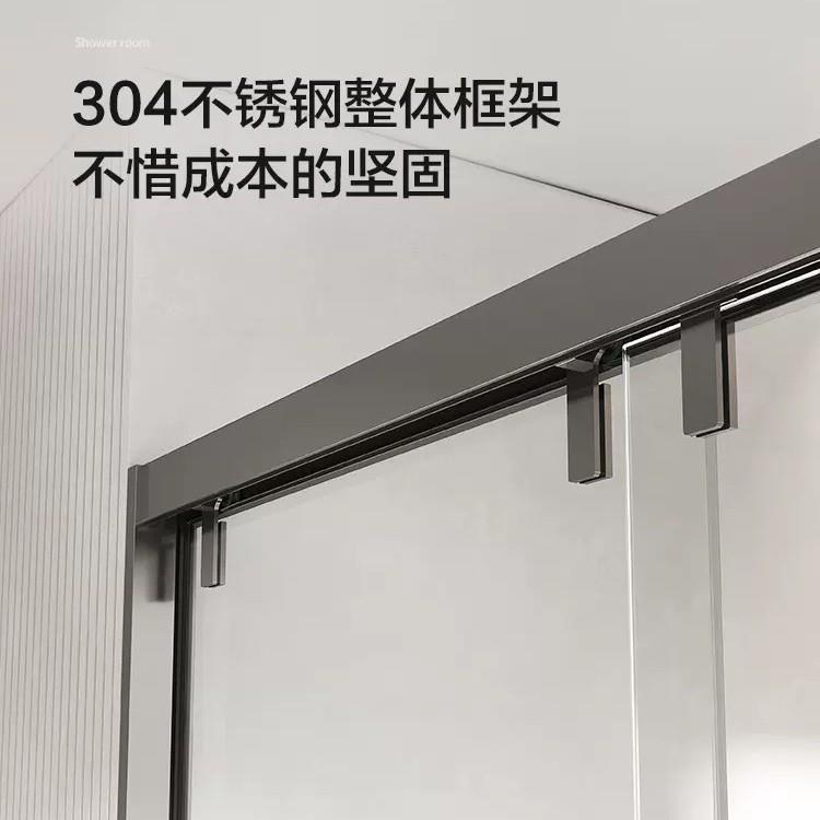 一字型窄490三联动卫移生隔断玻璃门浴室推拉门淋浴极房间干湿分