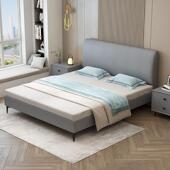 简约现代实1.木8米床木主卧经济型双人床科布软包EAO技家用实单人