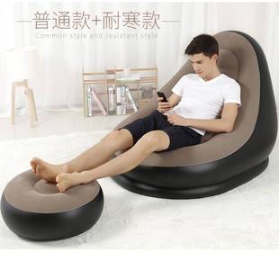 吉龙充气沙发懒人沙发椅植绒充气凳子单人沙发床躺椅厂家直销