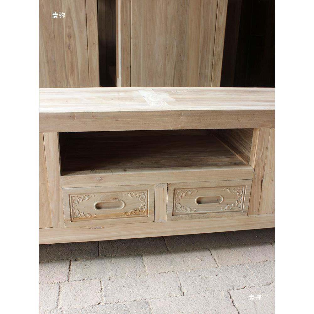 白茬木电视橱实客厅影视036柜老木电视柜储纯物柜榆地柜白胚厂家