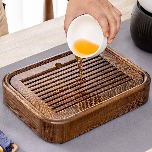 茶盘一人用木小鸡翅木花梨储水JMZ式家用茶台简约迷你茶海实功熙