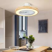 原吸顶风扇灯现代简约静ED灯卧室客厅儿音童房吊扇一1885体L木灯