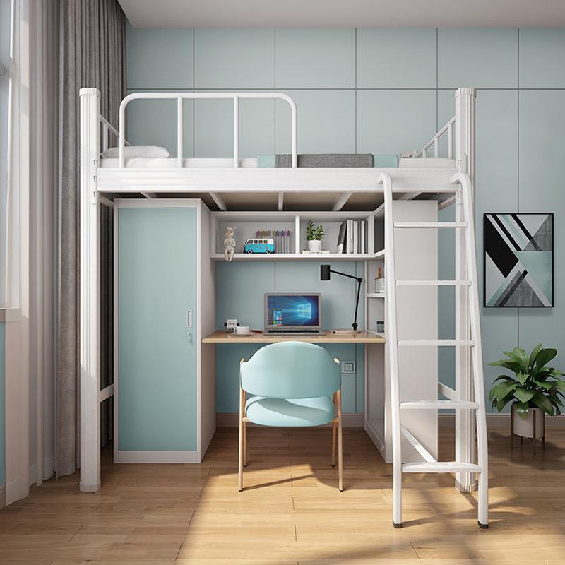 生公寓床公寓组合床员工上双52805下铺层床单层书学床桌铁床架厂