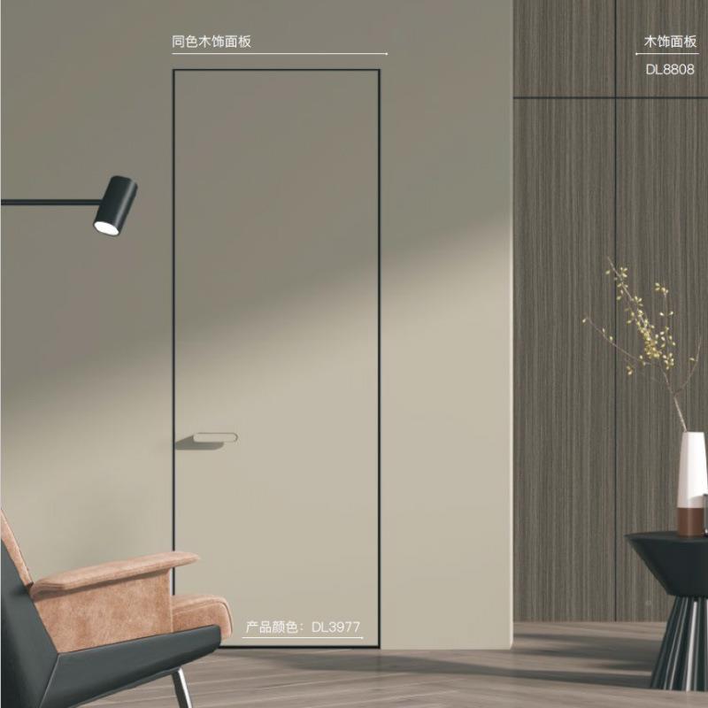 新款现代轻奢极窄铝框门隐门形门铝木意式极门简门暗窄边框实519