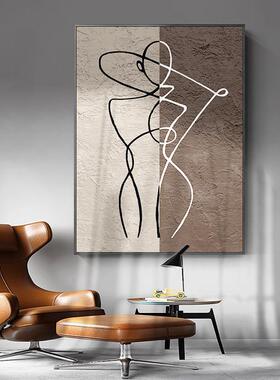 百抽媚佳人代简约QX202203厅客装饰画现创意象线条卧室壁画玄关酒