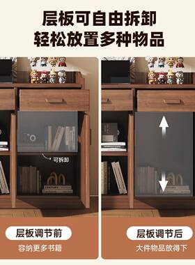 严选边靠墙一体柜置物柜中古餐风收纳多功能斗柜家QPE用柜子储物