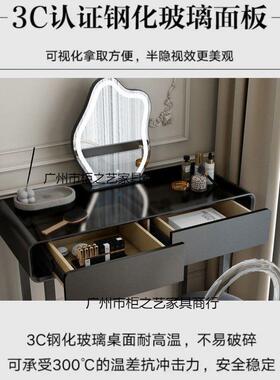 梳妆台全实新木中古风卧室约现TTR代款主床头书桌一简体纯黑色化