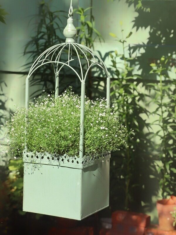 铁艺垂吊花架吊篮花园庭院阳台悬挂花架花园创意花盆复古做旧花盆