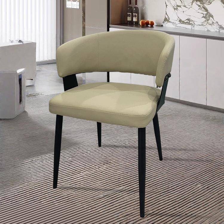 意式极简餐椅家用靠背子休软包餐餐椅QGY现代轻奢闲洽谈椅带椅扶