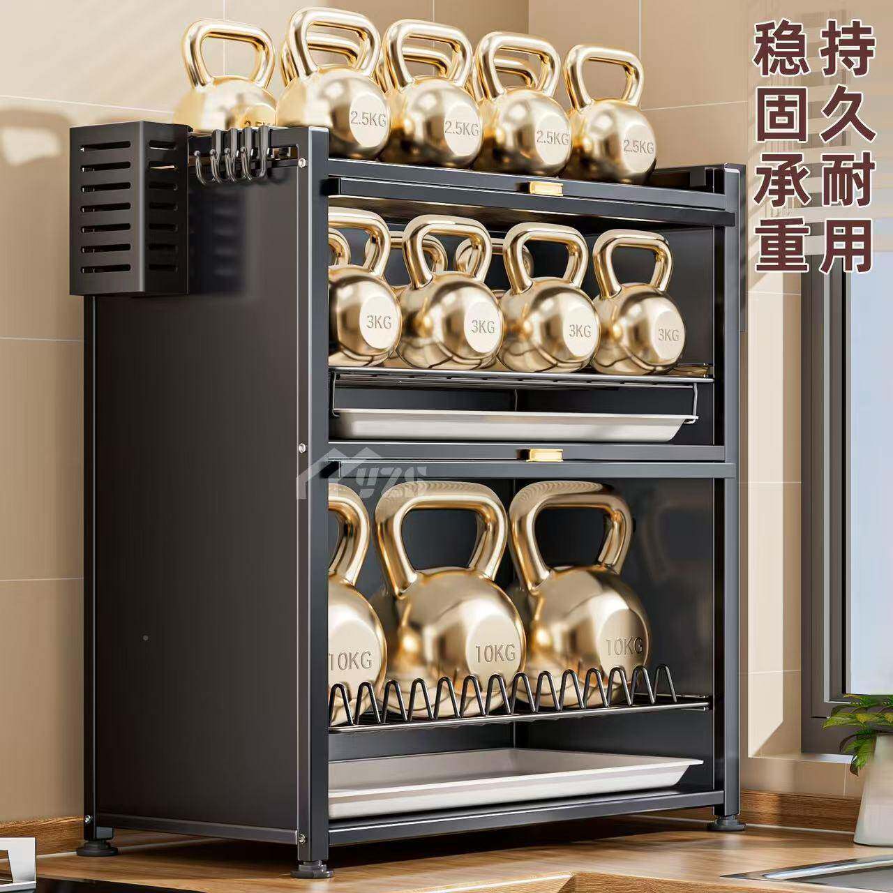 碗柜家用厨房碗架沥水架功能防尘碗碟置架台小015多型物碗盘收纳