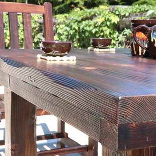 8965饭外桌小户型餐厅园餐桌原木正形田方现代家用餐桌椅组合户防腐木