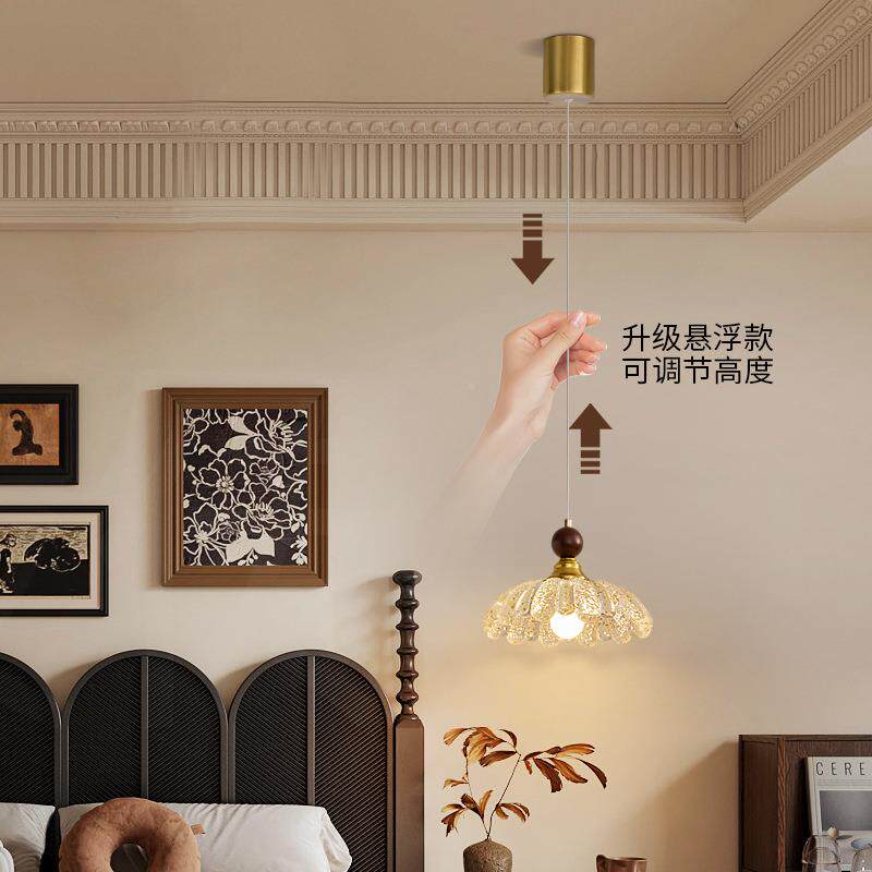 中风餐厅吸顶灯头升降吊吧线灯法式复古古台吊灯餐灯具床桌三头吊