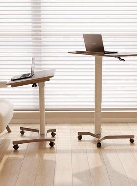 实升FXE降电脑桌可动小户木型办公桌家用学习桌带可折叠小书桌移轮