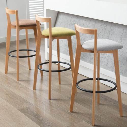 吧台椅新中式阳台家用轻奢背脚高靠意见描述椅实木现代简约创酒吧